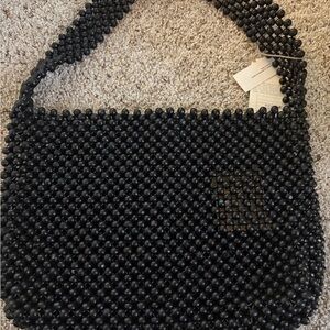 Elegant Black Beaded Women's Bag